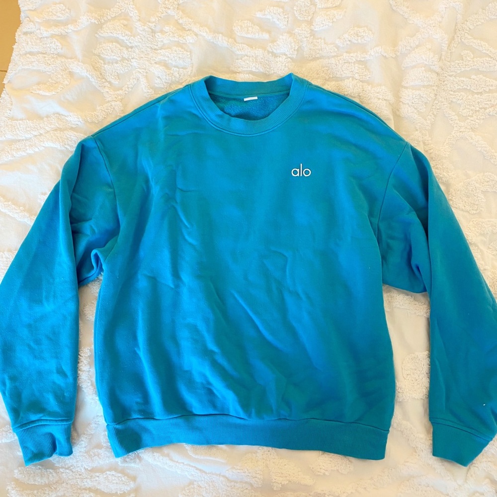 Alo Yoga Logo turquoise sweatshirt